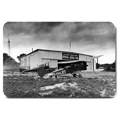 Omaha Airfield Airplain Hangar Large Doormat  by Nexatart