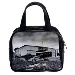 Omaha Airfield Airplain Hangar Classic Handbags (2 Sides) by Nexatart