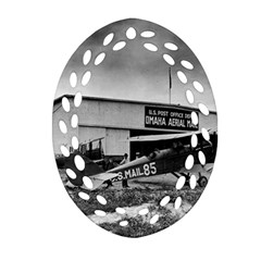 Omaha Airfield Airplain Hangar Ornament (oval Filigree) by Nexatart