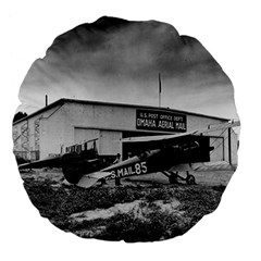 Omaha Airfield Airplain Hangar Large 18  Premium Flano Round Cushions by Nexatart