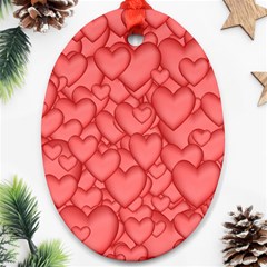 Background Hearts Love Ornament (oval)