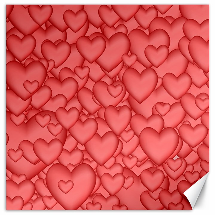 Background Hearts Love Canvas 16  x 16  