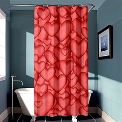 Background Hearts Love Shower Curtain 36  X 72  (stall)  by Nexatart