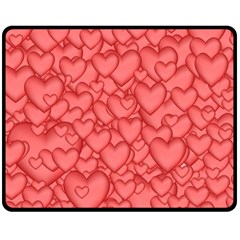 Background Hearts Love Double Sided Fleece Blanket (medium)  by Nexatart