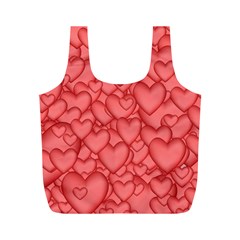 Background Hearts Love Full Print Recycle Bags (m)  by Nexatart