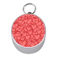 Background Hearts Love Mini Silver Compasses by Nexatart