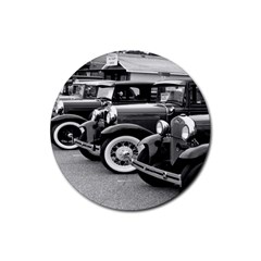 Vehicle Car Transportation Vintage Rubber Round Coaster (4 Pack)  by Nexatart