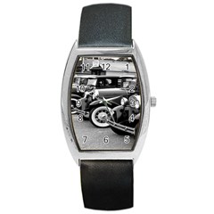 Vehicle Car Transportation Vintage Barrel Style Metal Watch by Nexatart