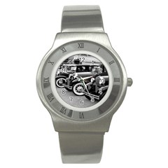 Vehicle Car Transportation Vintage Stainless Steel Watch by Nexatart