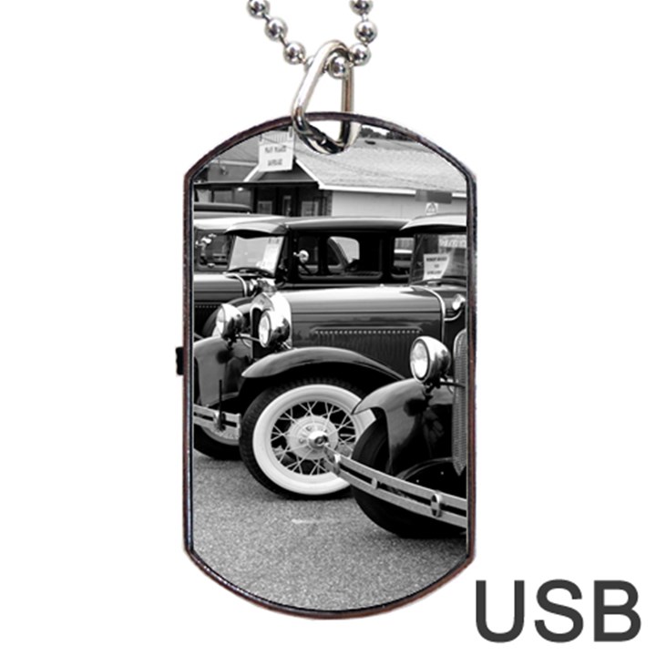 Vehicle Car Transportation Vintage Dog Tag USB Flash (Two Sides)