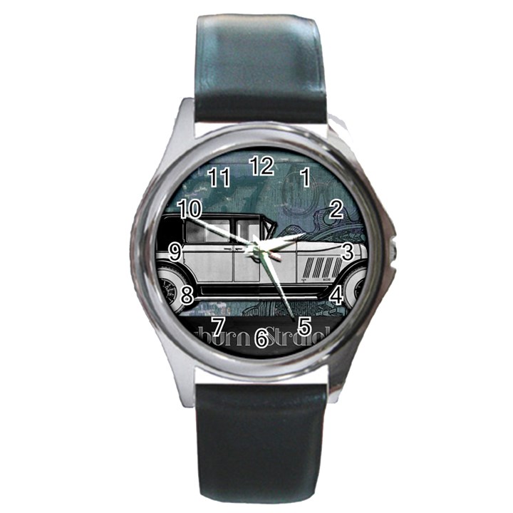 Vintage Car Automobile Auburn Round Metal Watch