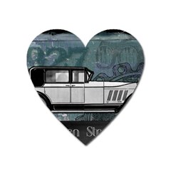 Vintage Car Automobile Auburn Heart Magnet by Nexatart