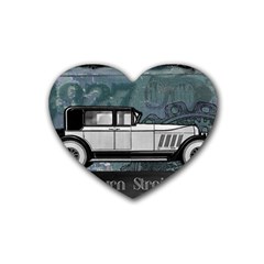 Vintage Car Automobile Auburn Heart Coaster (4 Pack)  by Nexatart