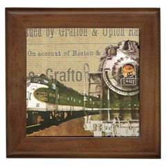 Train Vintage Tracks Travel Old Framed Tiles