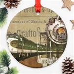 Train Vintage Tracks Travel Old Ornament (Round) Front