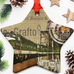 Train Vintage Tracks Travel Old Ornament (Star)