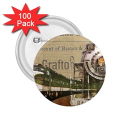 Train Vintage Tracks Travel Old 2.25  Buttons (100 pack) 