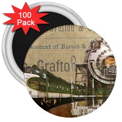 Train Vintage Tracks Travel Old 3  Magnets (100 pack)