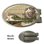 Train Vintage Tracks Travel Old Money Clips (Oval)  Front