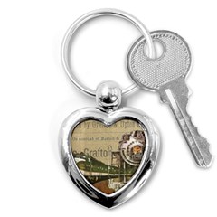 Train Vintage Tracks Travel Old Key Chains (Heart) 