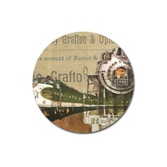 Train Vintage Tracks Travel Old Magnet 3  (Round)