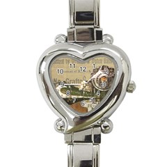 Train Vintage Tracks Travel Old Heart Italian Charm Watch