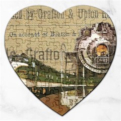 Train Vintage Tracks Travel Old Jigsaw Puzzle (Heart)