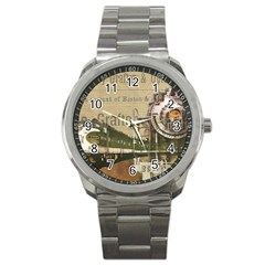 Train Vintage Tracks Travel Old Sport Metal Watch