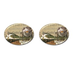 Train Vintage Tracks Travel Old Cufflinks (oval) by Nexatart