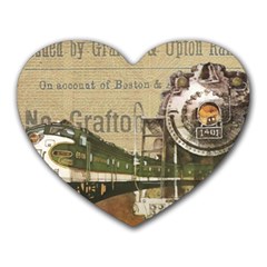 Train Vintage Tracks Travel Old Heart Mousepads