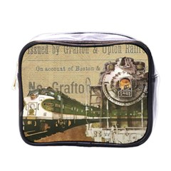 Train Vintage Tracks Travel Old Mini Toiletries Bags by Nexatart