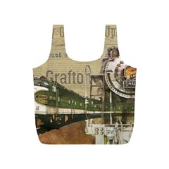 Train Vintage Tracks Travel Old Full Print Recycle Bags (s)  by Nexatart