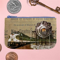 Train Vintage Tracks Travel Old Large Coin Purse