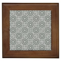 Grey Ornate Decorative Pattern Framed Tiles by dflcprints