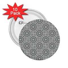 Grey Ornate Decorative Pattern 2 25  Buttons (10 Pack)  by dflcprints