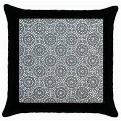 Grey Ornate Decorative Pattern Throw Pillow Case (black) by dflcprints