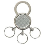 Grey Ornate Decorative Pattern 3-Ring Key Chains Front