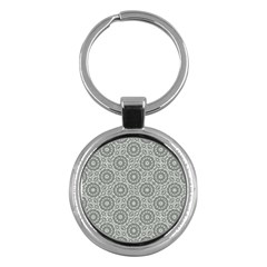 Grey Ornate Decorative Pattern Key Chains (round)  by dflcprints