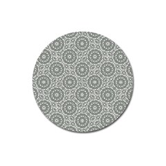 Grey Ornate Decorative Pattern Magnet 3  (round) by dflcprints