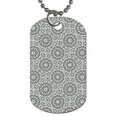 Grey Ornate Decorative Pattern Dog Tag (one Side) by dflcprints