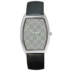 Grey Ornate Decorative Pattern Barrel Style Metal Watch by dflcprints