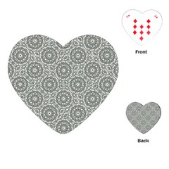 Grey Ornate Decorative Pattern Playing Cards (heart) 