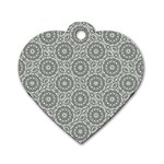 Grey Ornate Decorative Pattern Dog Tag Heart (One Side) Front