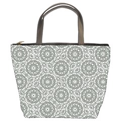 Grey Ornate Decorative Pattern Bucket Bags by dflcprints