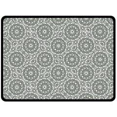 Grey Ornate Decorative Pattern Fleece Blanket (large)  by dflcprints