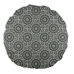 Grey Ornate Decorative Pattern Large 18  Premium Round Cushions by dflcprints