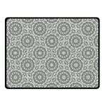 Grey Ornate Decorative Pattern Double Sided Fleece Blanket (Small)  45 x34  Blanket Back