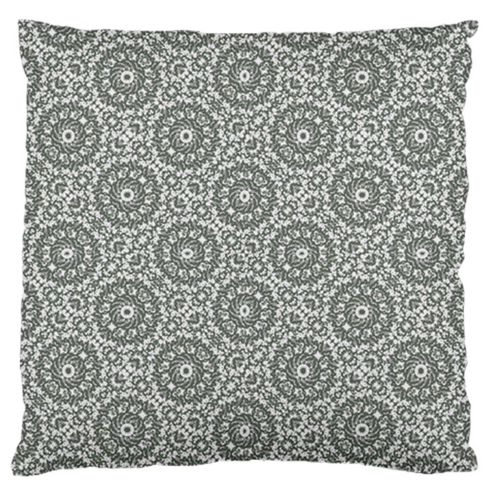 Grey Ornate Decorative Pattern Standard Flano Cushion Case (Two Sides)