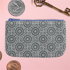 Grey Ornate Decorative Pattern Large Coin Purse by dflcprints