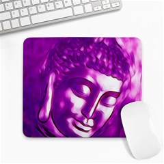 Purple Buddha Art Portrait Large Mousepads by yoursparklingshop